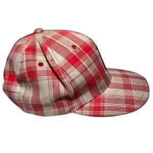 Los Angeles Angels 50th Anniversary Plaid Baseball Cap Red White Chronic Tacos